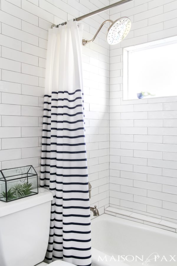 Navy and White Bathroom Makeover - Maison de Pax