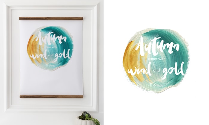 free fall printable: download this teal and gold fall printable for your home! #fallprintable