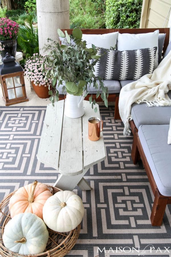 Neutral Fall Porch Decorating Ideas and Tour - Maison de Pax