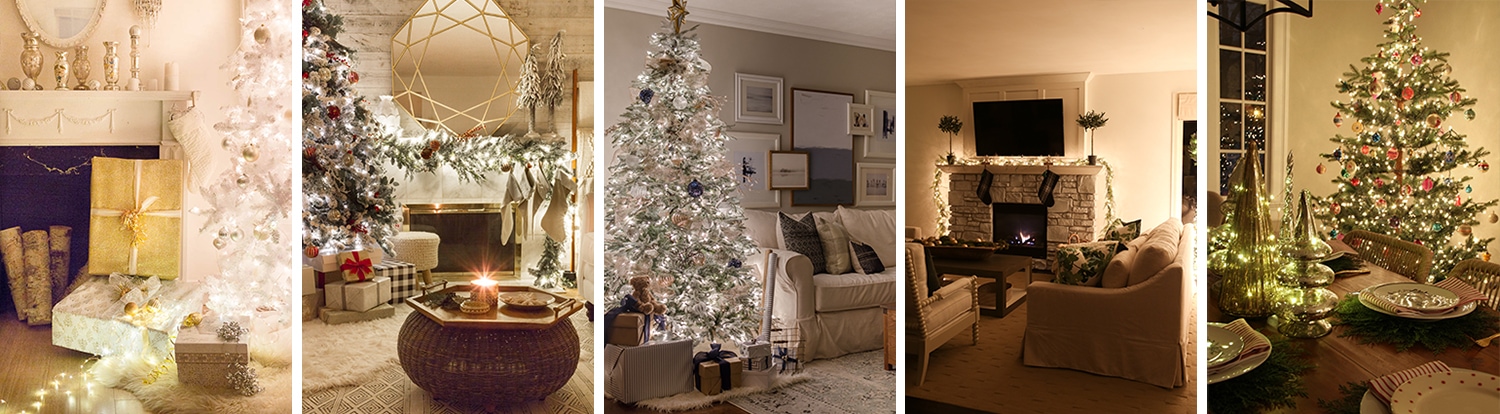 gorgeous Christmas lights at night in these 25+ home tours #christmasnightstour #holidayhometour #christmaslights