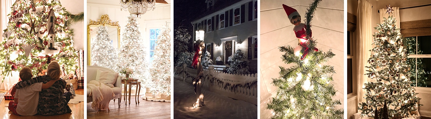 gorgeous Christmas lights at night in these 25+ home tours #christmasnightstour #holidayhometour #christmaslights