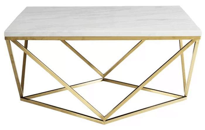 Marble Top Coffee Tables Maison De Pax, Marble Top Brass Base Coffee Table