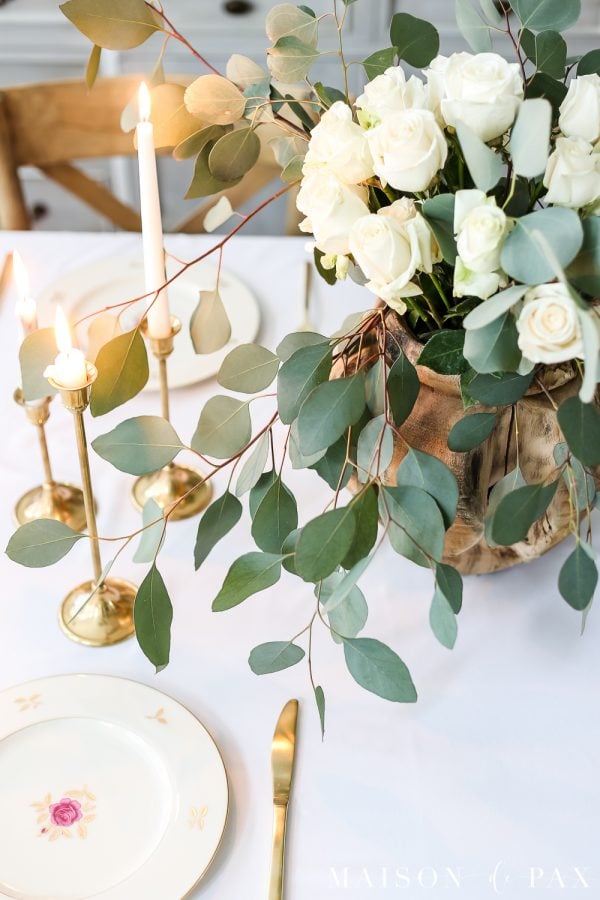 Simple Elegant Easter Tablescape - Maison de Pax