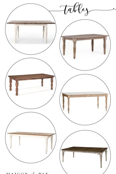 Looking for a turned leg farmhouse table?  Whether your style is traditional, rustic, modern farmhouse, or something else entirely... these classic turned leg dining tables make a perfect gathering place in any kitchen or dining room. #farmhousetable #farmtable #farmhousedining #farmdining #diningtable #diningtables #diningfurniture #farmhousestyle #farmhousediningroom #modernfarmhouse #turnedleg