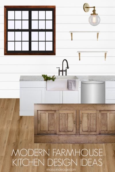 Modern Farmhouse Kitchen Design Ideas: Get 8 tips for a gorgeous modern farmhouse look. Plus see before pictures and plans for a rustic modern kitchen makeover. #modernfarmhouse #farmhousekitchen #kitchendesign #kitchen #modernfarmhousekitchen #rusticmodern