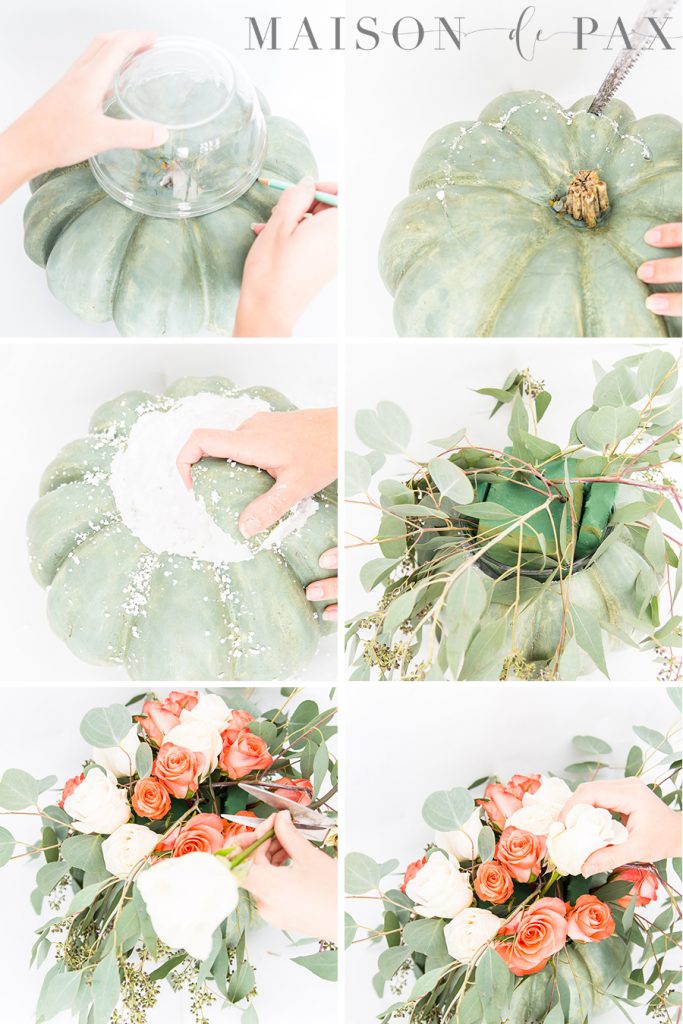 Pumpkin Floral Centerpiece (How to Make a Pumpkin Vase) - Maison de Pax