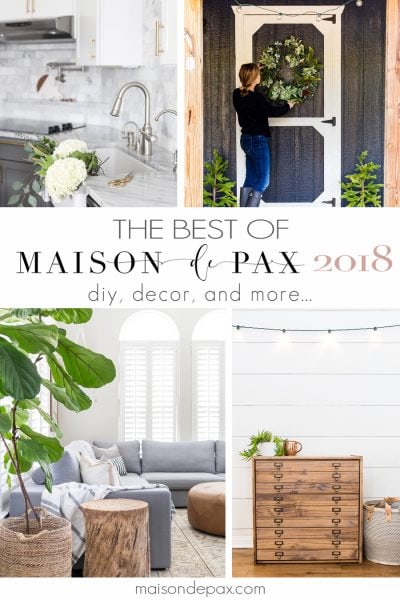 collage of home decor projects from maison de pax