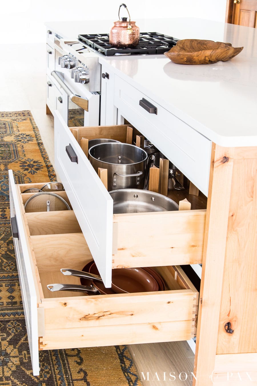 peg organizer for pots and pans drawers | Maison de Pax