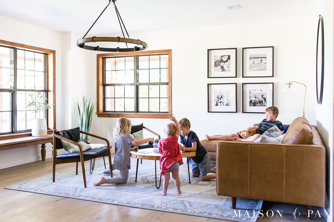 kid friendly leather living room furniture | Maison de Pax