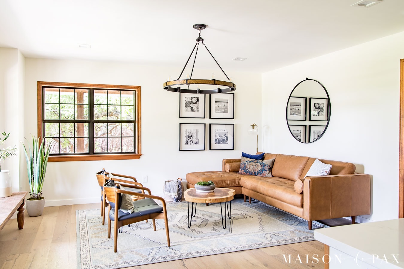 mid century modern leather chairs and sectional | Maison de Pax