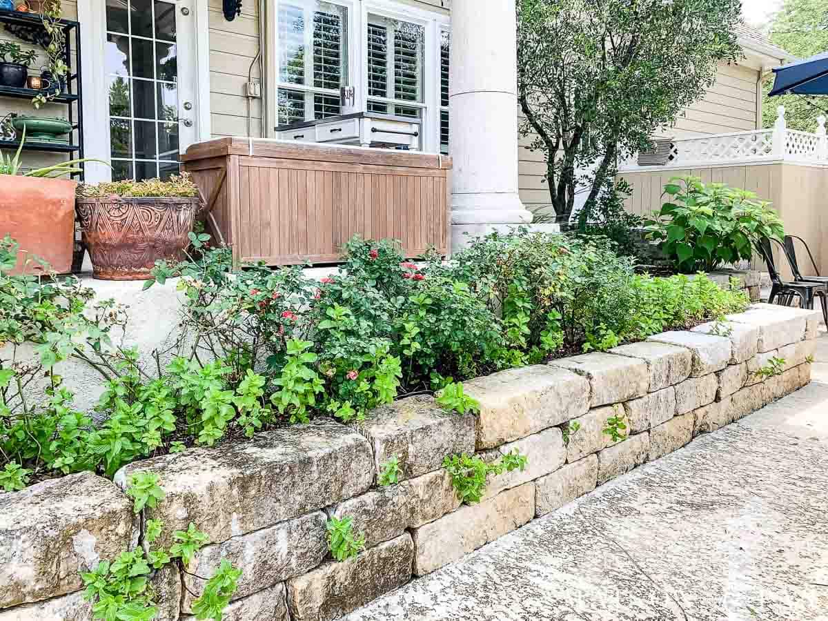 before during and after of pressure washing a stone wall | Maison de Pax