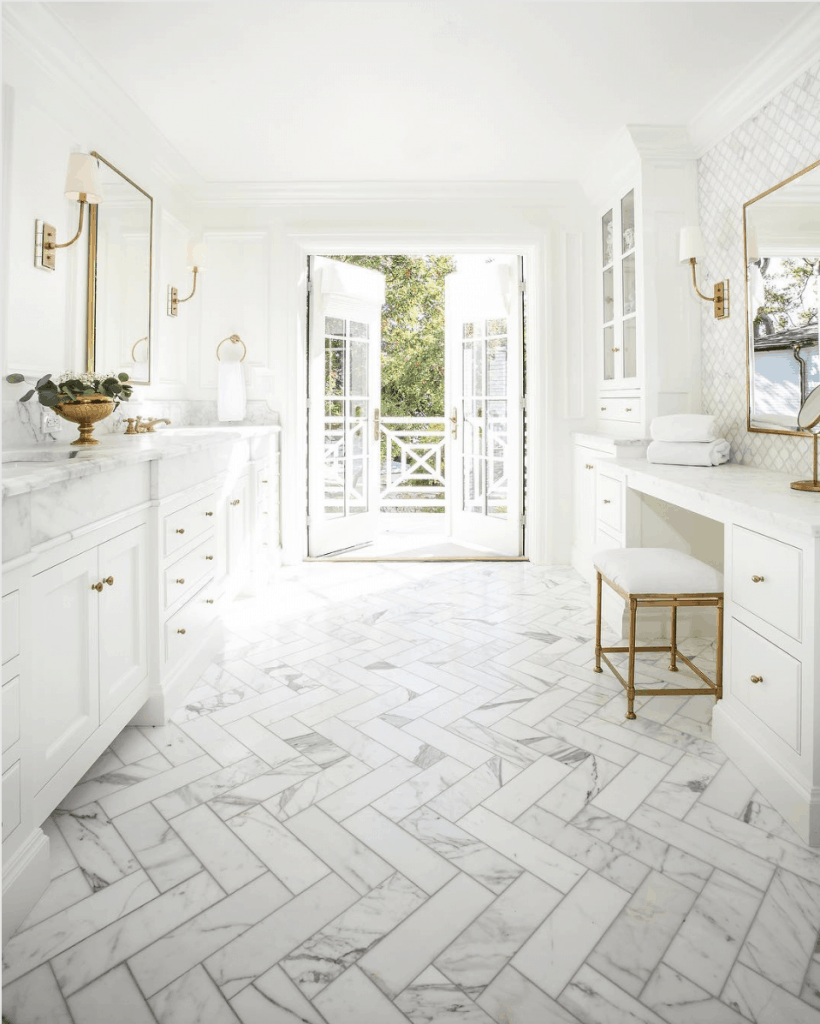 Herringbone Marble Bathroom Floor Flooring Tips