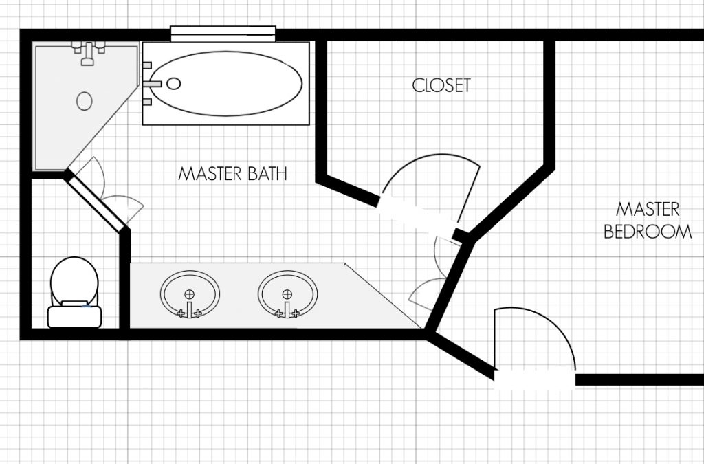 floor plan for master bathroom and closet