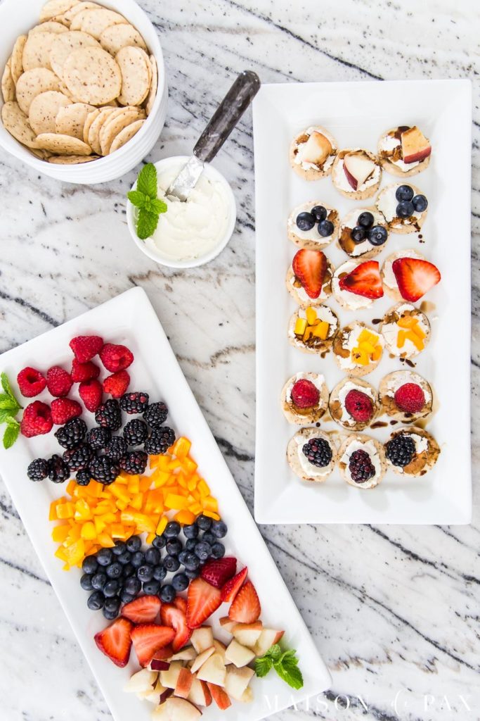 cheese and crackers appetizer spread with fresh fruit | Maison de Pax