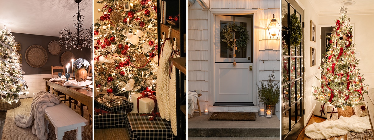 Christmas home tours with nighttime twinkle lights!