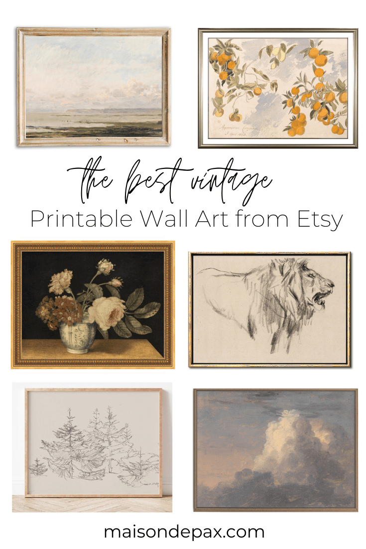 the best vintage printable wall art from Etsy | Maison de Pax