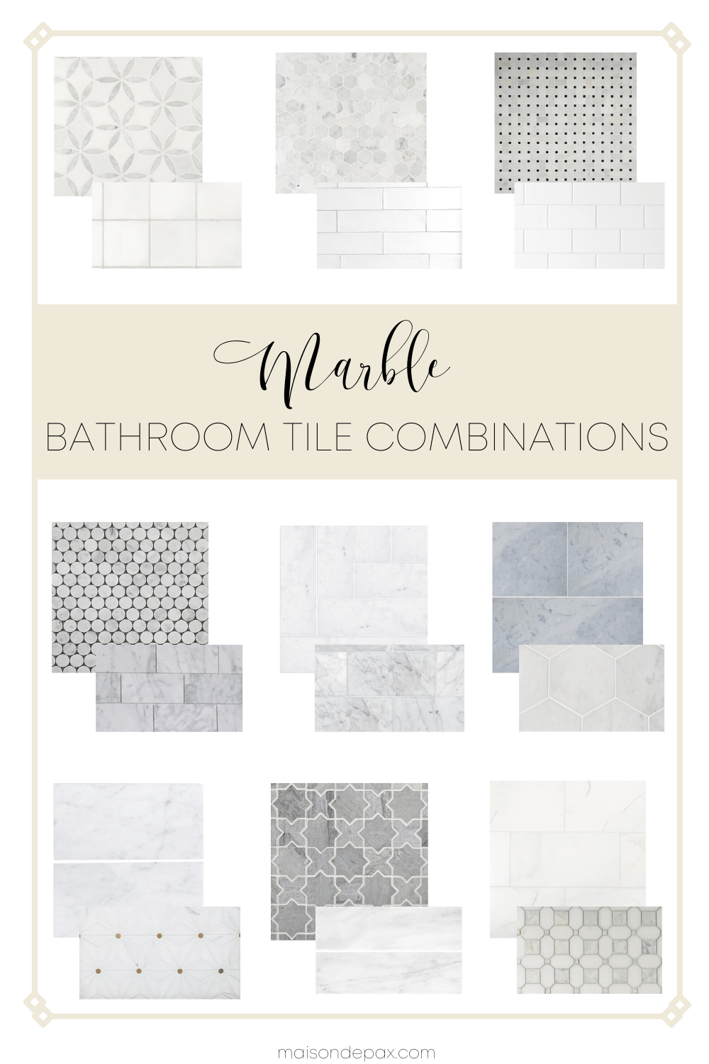 marble bathroom tile combinations