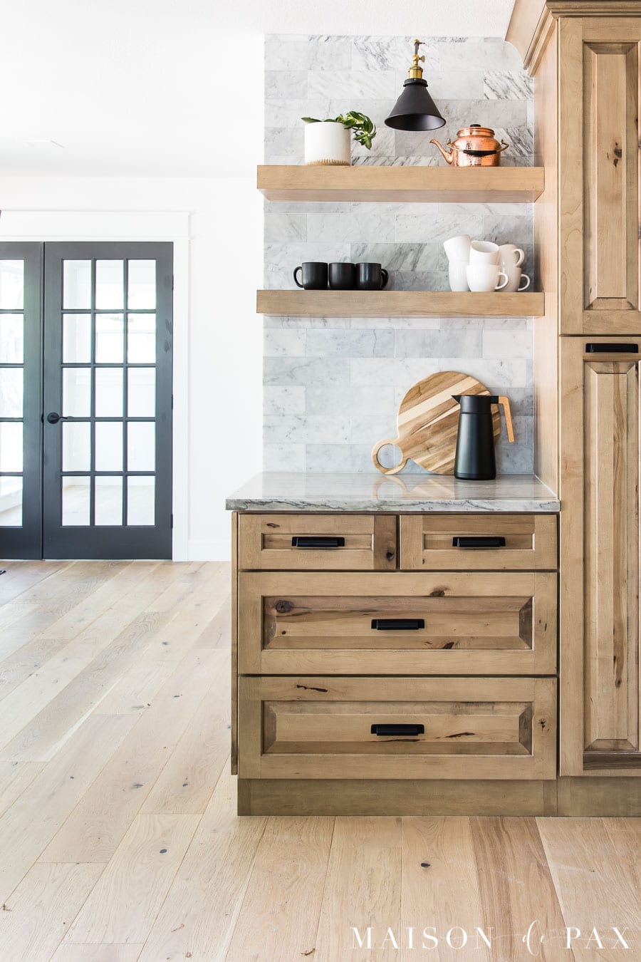 white oak wood floors with natural wood cabinets | Maison de Pax