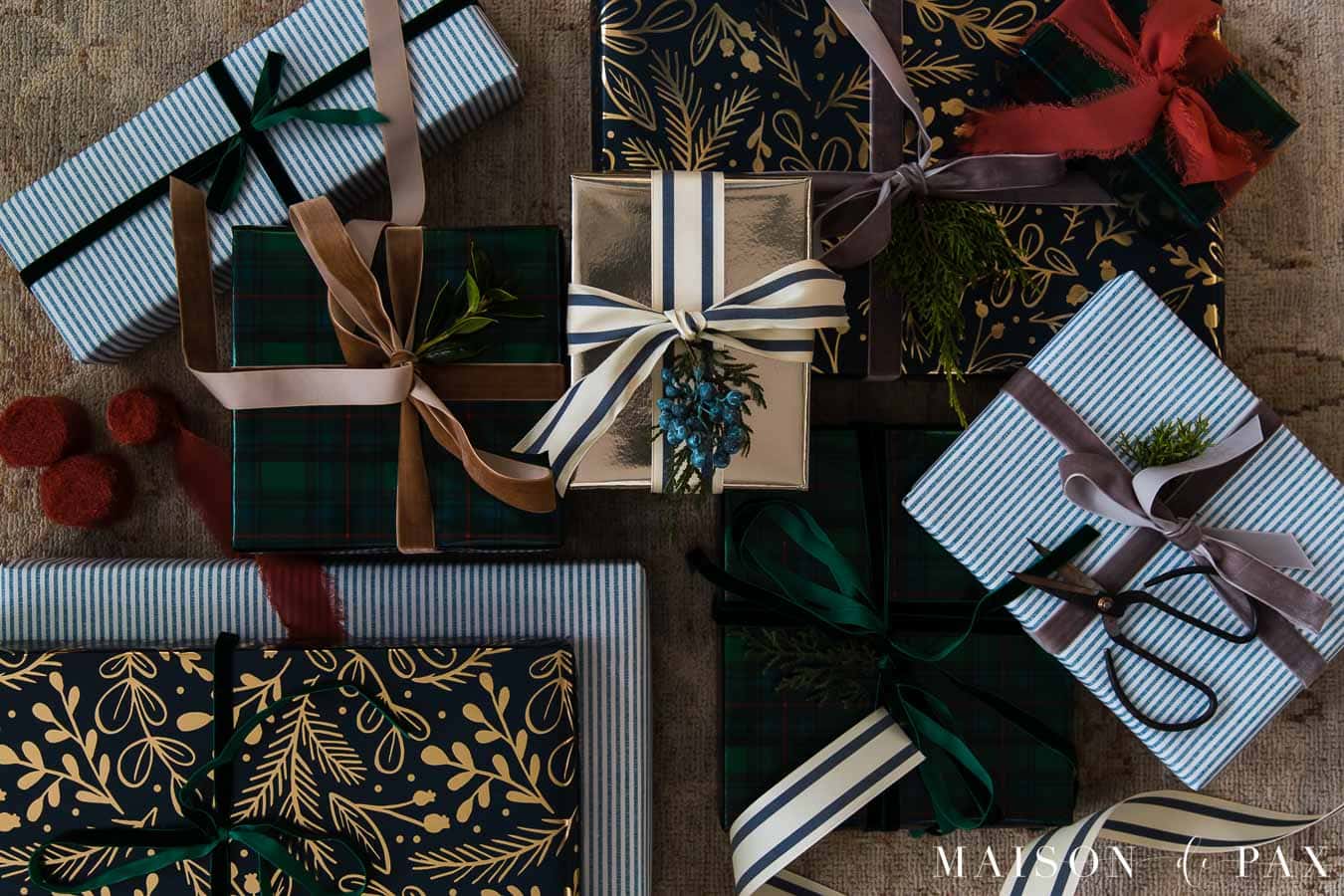 beautiful gift wrap Christmas packages