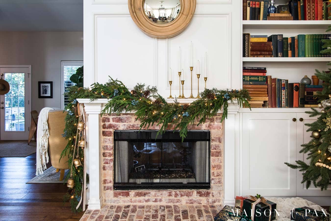 asymmetric Christmas fireplace