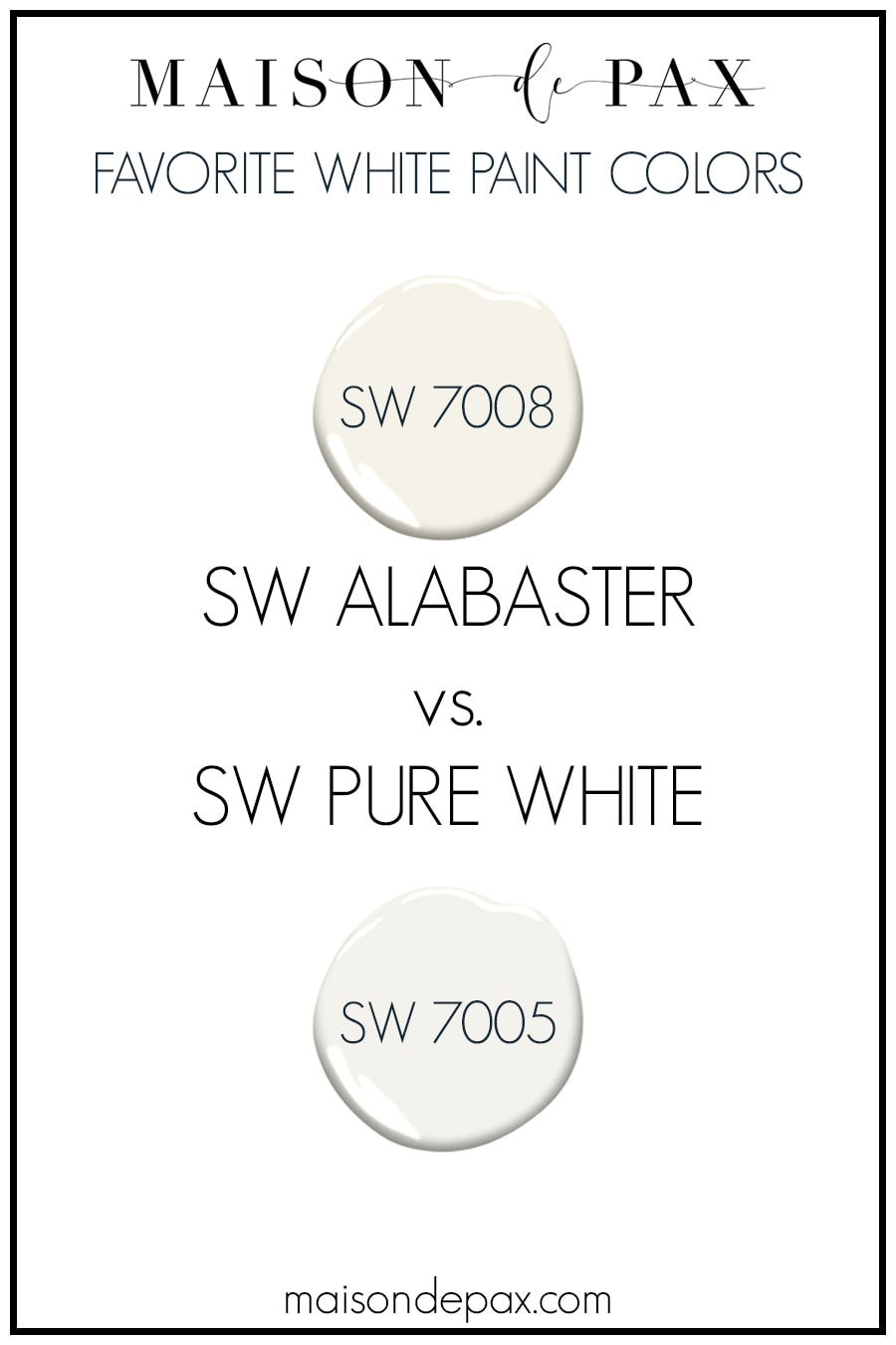 Sherwin Williams Alabaster 7008 vs Pure White 7005
