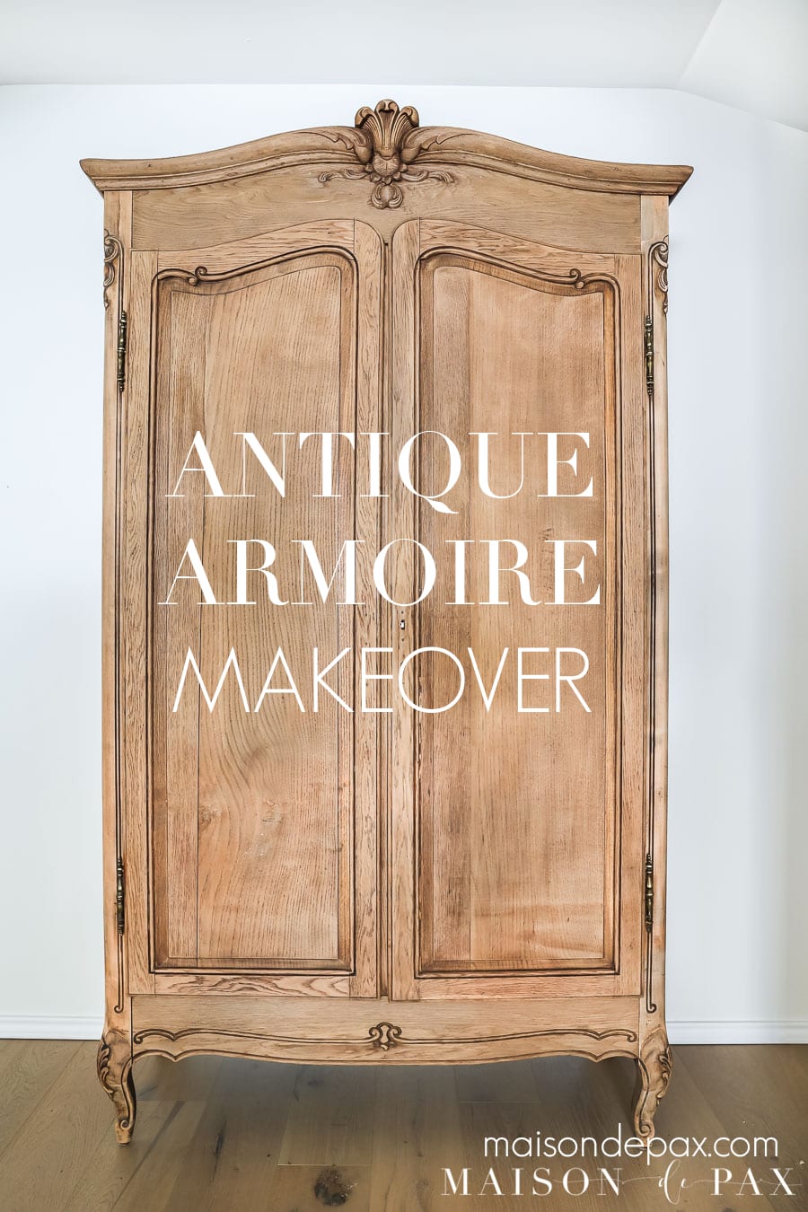 stripped french antique armoire makeover