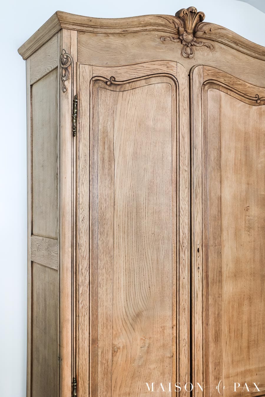 stripped oak armoire, french antique style
