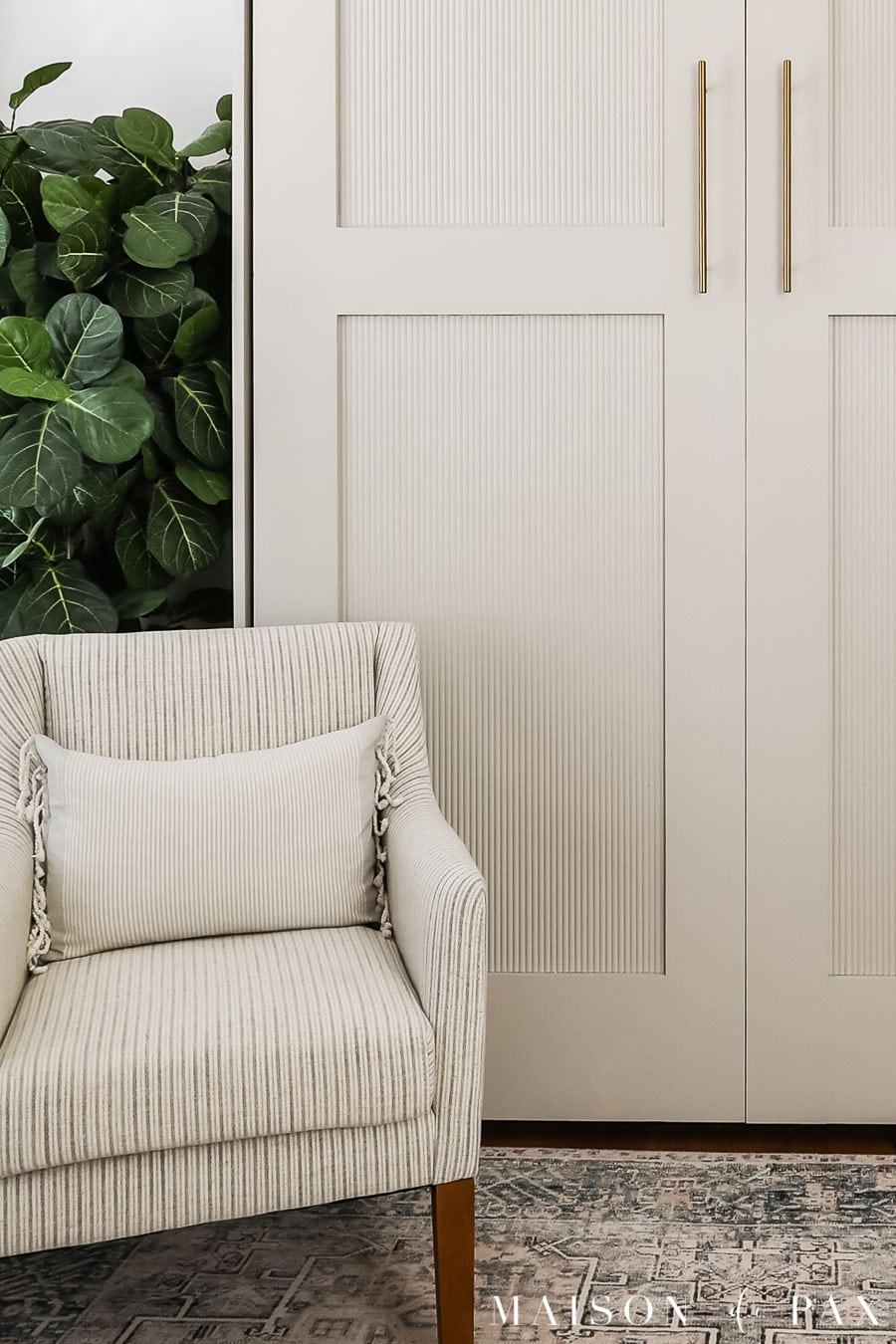 diy fluted doors on a murphy bed cabinet armoire