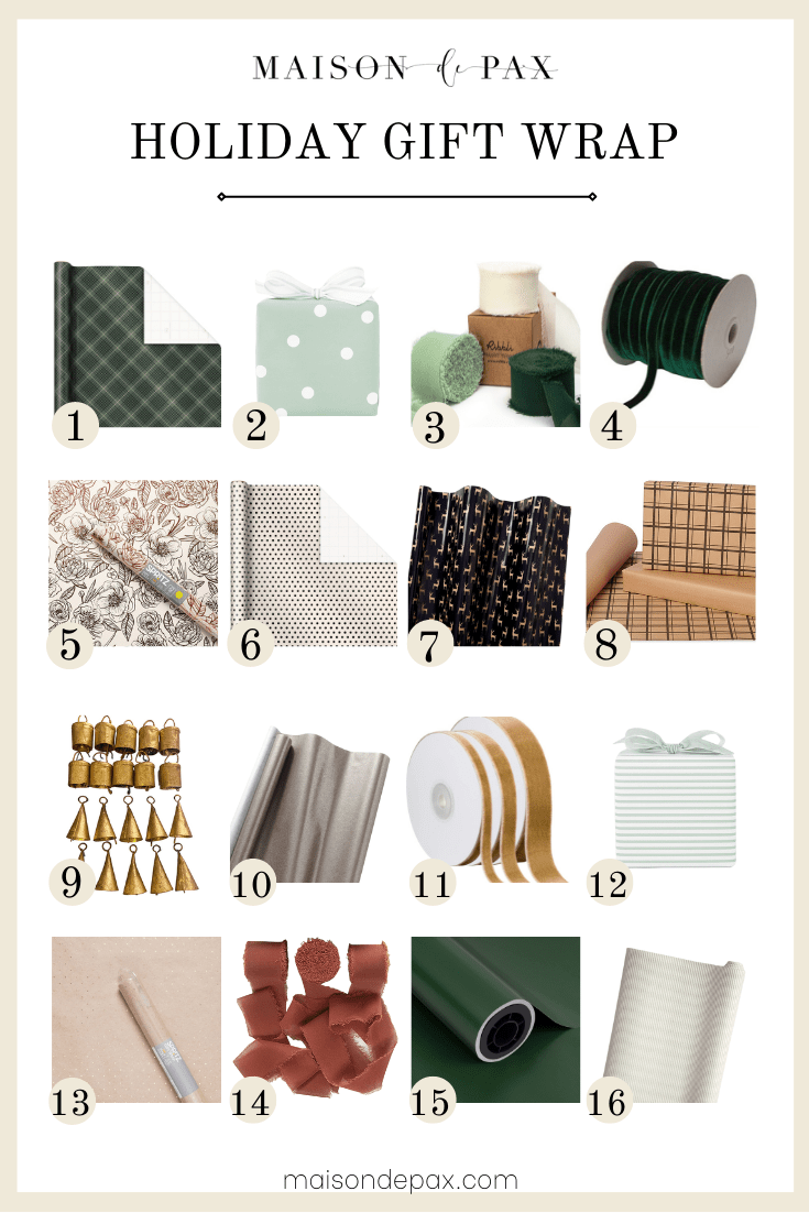 cozy green and gold holiday gift wrap ideas