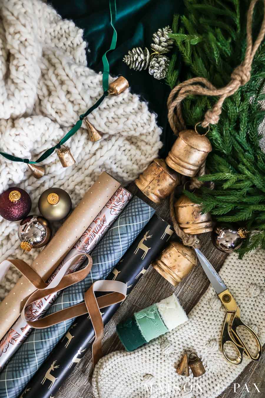 Cozy Green + Gold Holiday Decor and Gift Wrap – Maison de Pax