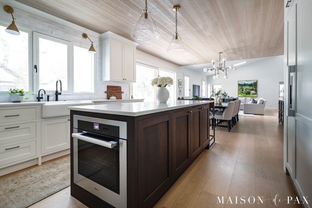 Warm White Kitchen with Wood Island - Maison de Pax