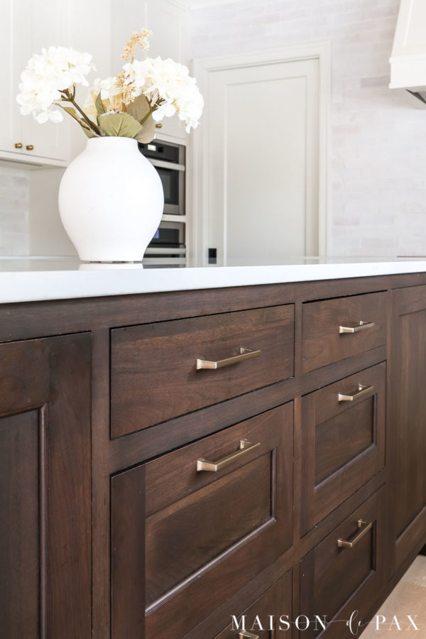 Warm White Kitchen with Wood Island - Maison de Pax