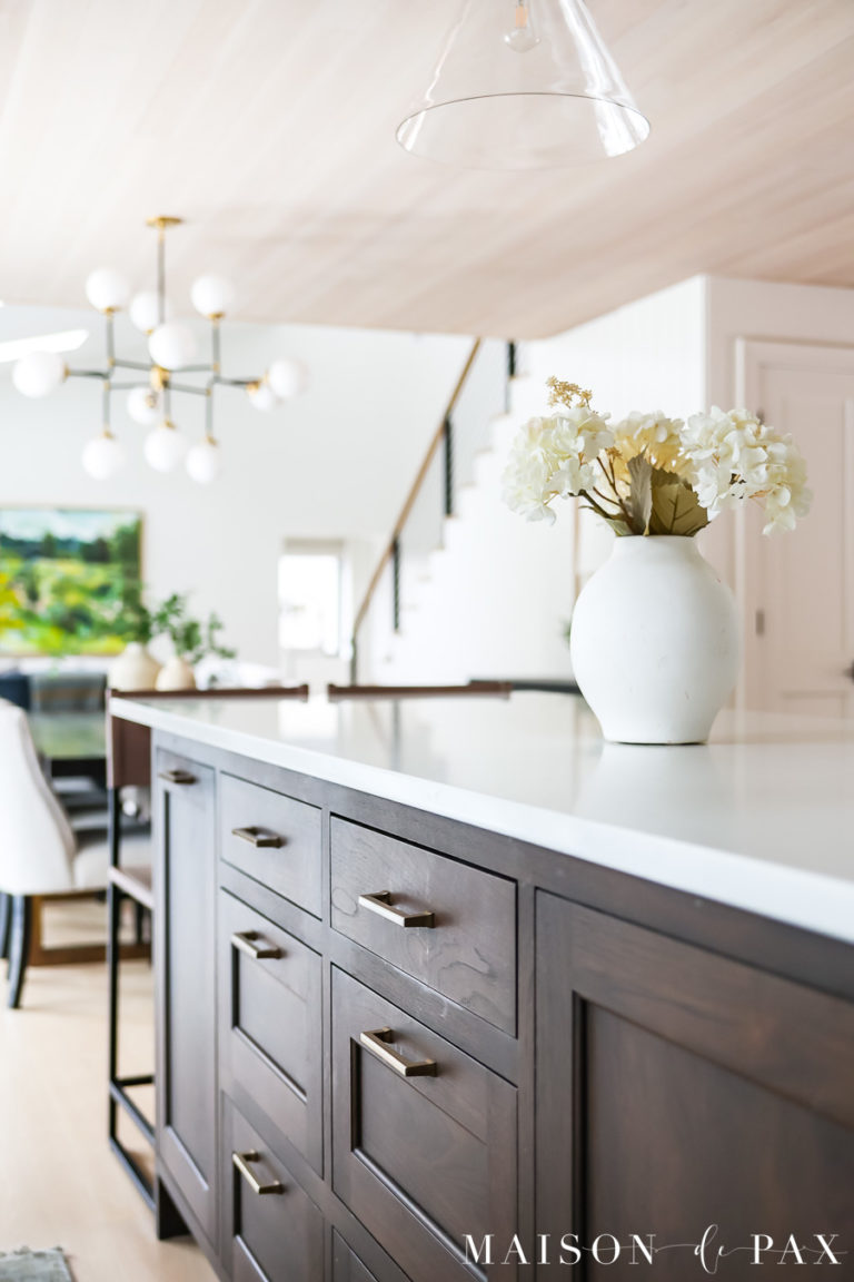 Warm White Kitchen with Wood Island - Maison de Pax