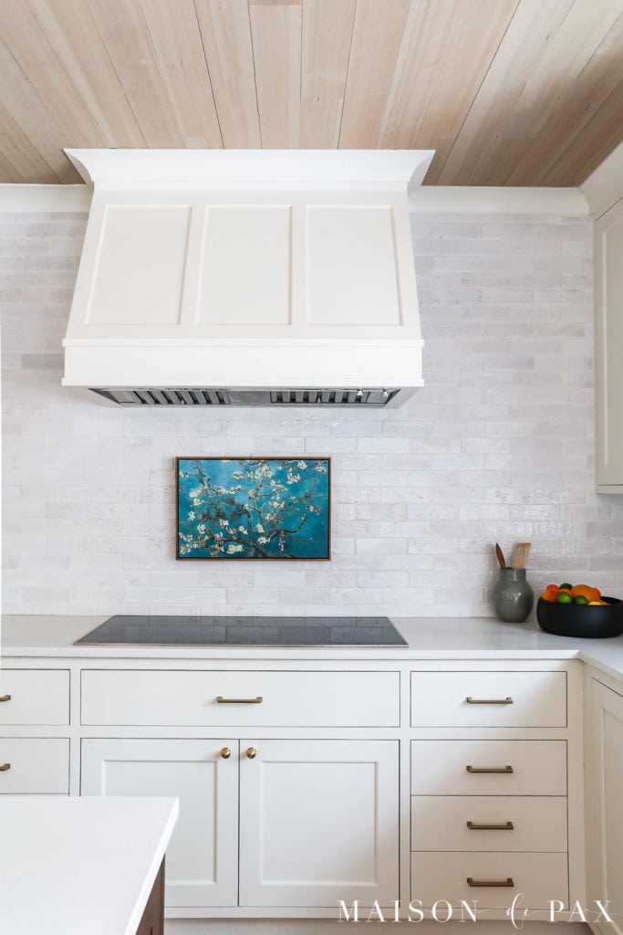 Warm White Kitchen with Wood Island - Maison de Pax