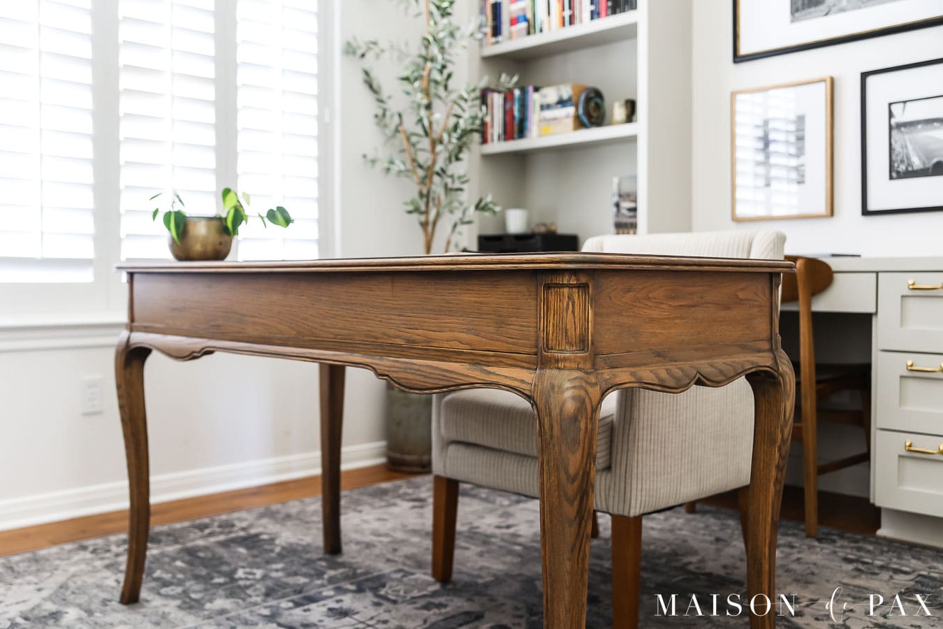 how to refinish a wood desk - oak desk with a beautiful new finish
