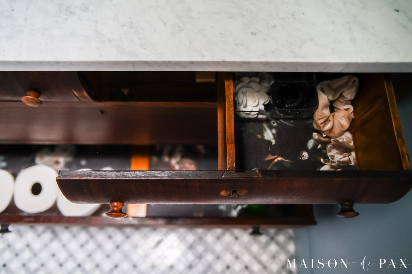 retrofit drawers for dresser turned vanity