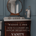 how to convert an antique dresser into a vanity