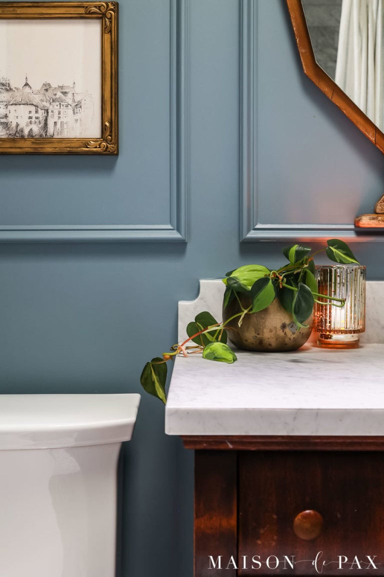 Classic, Moody Blue Bathroom Reveal - Maison de Pax