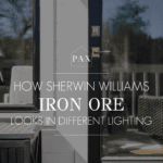 Sherwin Williams Iron Ore exterior trim and door color showing how it looks in different lighting